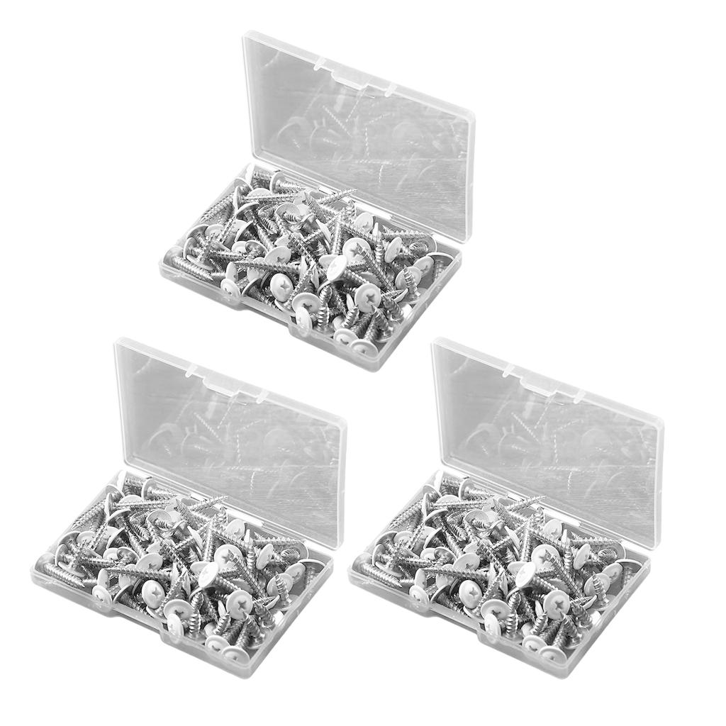120Pieces Multipurpose White Trusses Head Screws Tapping for Quick Easy Installation Designs On Wall and Cabinet
