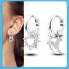 New S925 Silver Double Hoop Earrings Sparkling Pave Stud Earring Gift For Women Engagement Jewelry Anniversary