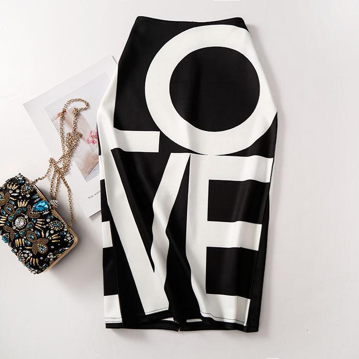 Женская юбка-карандаш с цифровым принтом, юбка-полудлина и облегающая юбка OL.