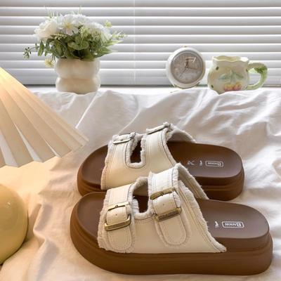 Тапочки Birken с толстой подошвой для женщин, летняя одежда 2025 года, ретро, сказочный ветер, бахрома, уродливые и милые, женские сандалии Birken с плоской подошвой, прилив