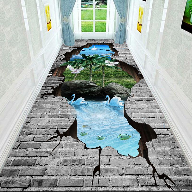 Ковер для гостиной с 3D пейзажным принтом, напольный коврик, фланелевая губка, большой коврик для ванной комнаты, декоративный коврик для спальни