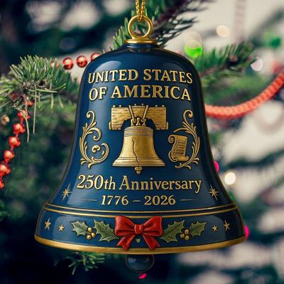 США 250-летний юбилейный колокольчик патриотический памятный дверной звонок рождественская елка подвесное украшение для домашнего сада декора