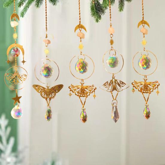 Sparkling Sun Catcher with Chain Reflective Stunning Visual Effect Vibrant Color Window Hanging Pendant Party Decoration
