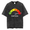 Low Cortisol Levels v Meme Oversized T shirt 100 Cotton Vintage Washed Tshirt for men women hiphop streetwear P806