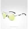 aoron Polarized Night Vision Sunglasses Metal Sunglasses Men's and Women's Fashion Color-changing Glasses Toad Glasses