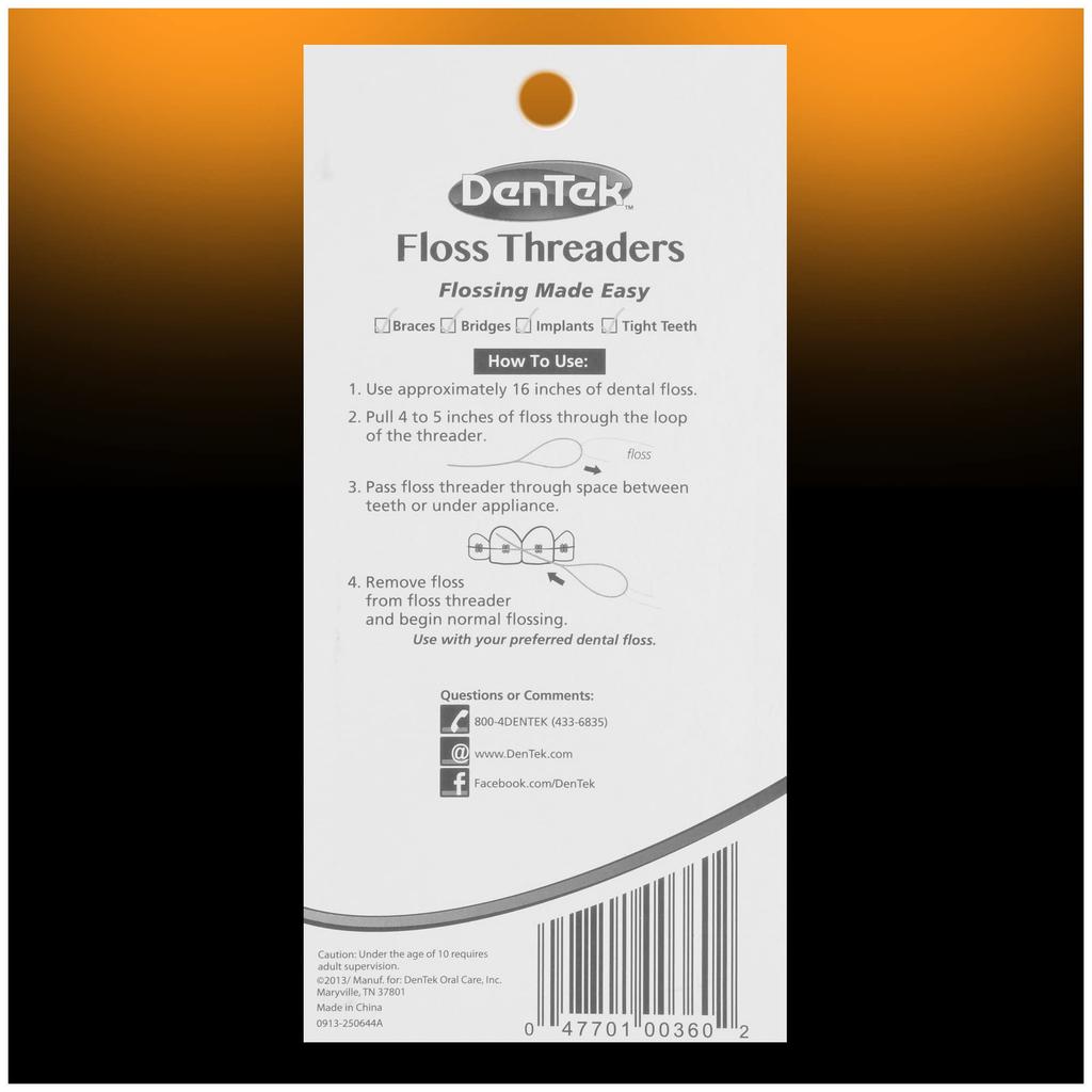 DenTek Floss 50 Count by DenTek Threaders, [item]