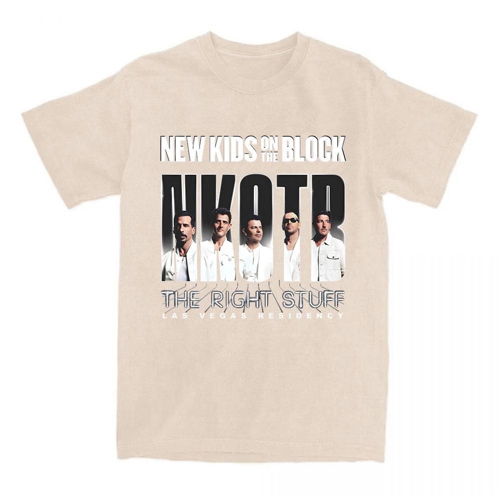 The Right Stuff Las Vegas Tshirt NEW KIDS ON THE BLOCK NKOTB Band Fashion Tshirts Male Short Sleeve Cotton T Shirt Streetwear