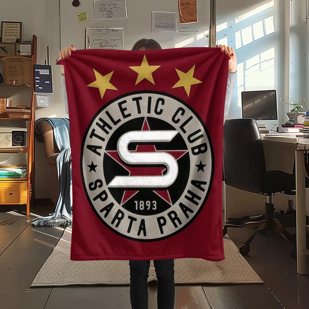 AC Sparta Praha logo FlAannel Blanket, High quality Comfortable for All Seasons, Home Decor, Warmth and Comfort
