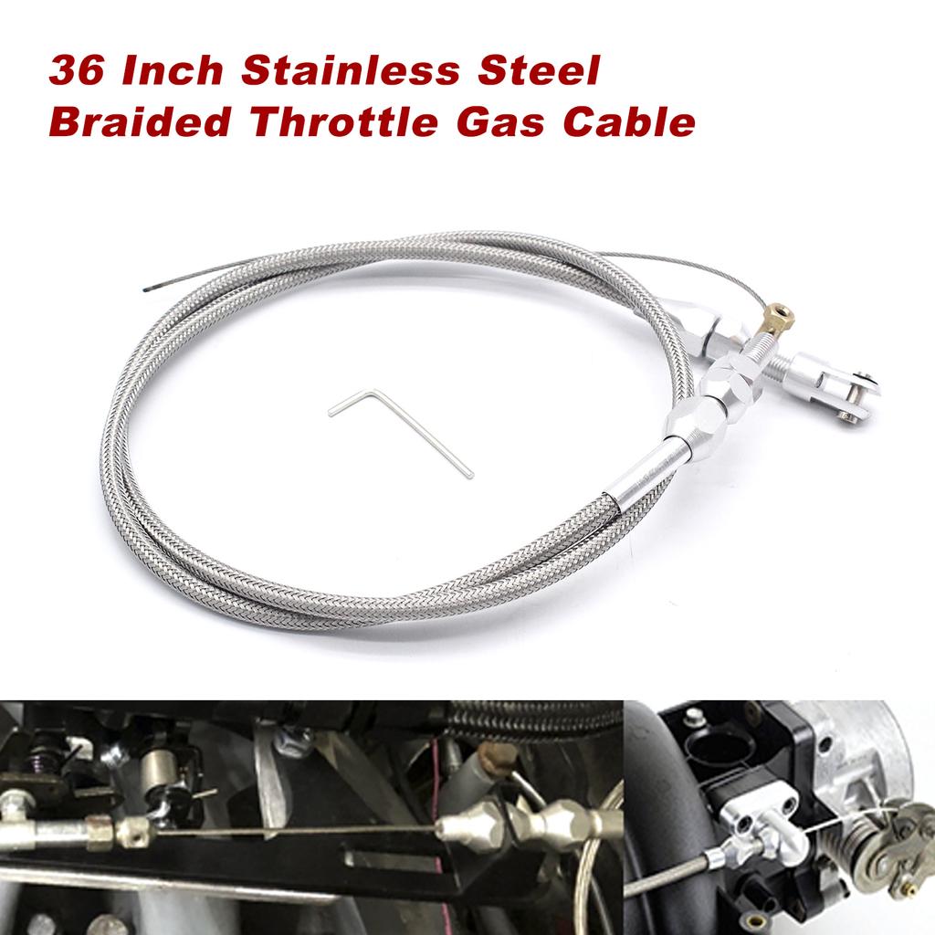 LS Engine Throttle Gas Cable 36 Inch Stainless Steel Braided Replacement for LS1 4.8 5.3 5.7 6.0