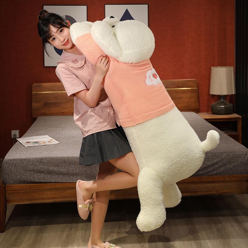 Large Dressed Dog Doll Plush Toy Big Dog Doll Girls Sleeping On The Bed Accompanying Ragdoll Doll