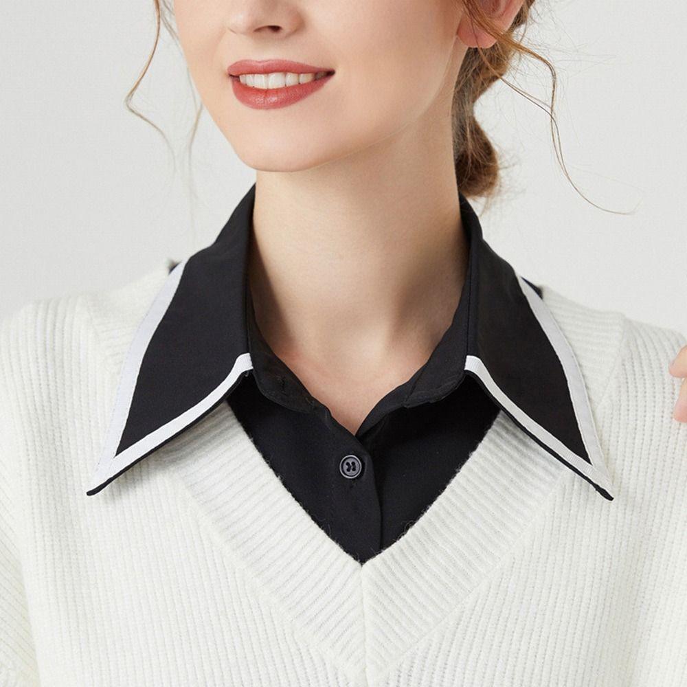 Fashion Cotton Classic Shirt Fake Collar Lapel Clothes Accessories Blouse False Collar
