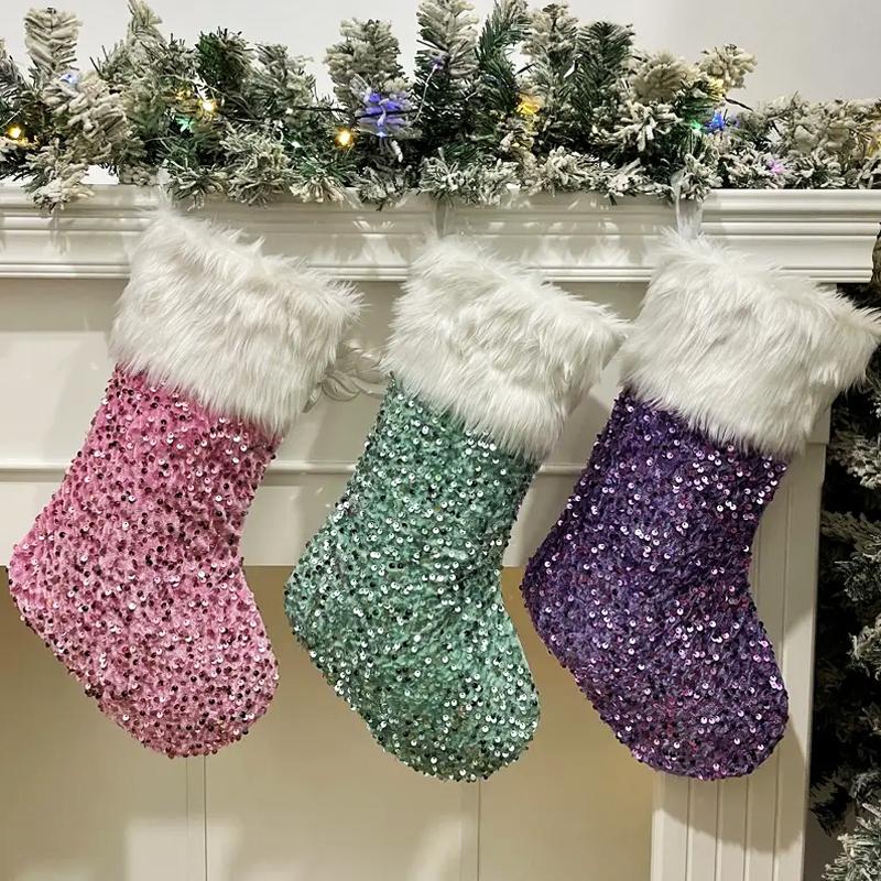 Christmas Tree Pendant Christmas Decoration Supplies Creative Sparkling Plush Christmas Socks