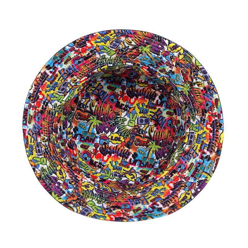 Летняя хлопковая шляпа-ведро, двусторонняя, можно носить, унисекс, рыбацкая шляпа с принтом граффити, уличная шляпа в стиле хип-хоп, шляпа от солнца