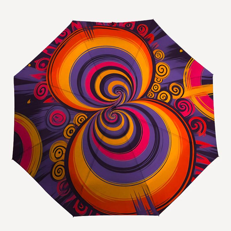1pc Spiral Art Umbrella Portable Folding Umbrella Durable Iron Frame, Suitable for All Seasons Home Travel Outdoor yy260319064