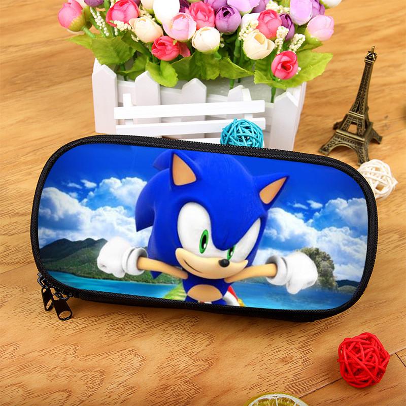 Sonic The Hedgehog Ink Pen Storage Bag With Spacious Design For Stationery And Makeup