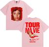 Певица The Doja Cat Мировой тур 2026 Двусторонний принт Футболки Мужская Женская Одежда Мода Повседневная Футболка с коротким рукавом Стритвир