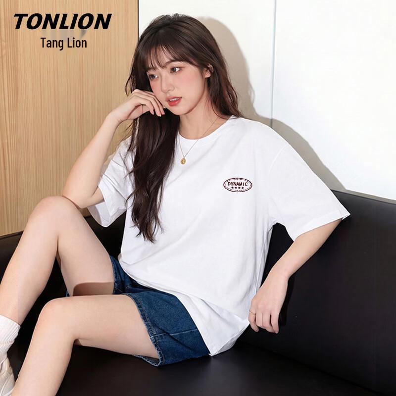 Женская свободная футболка TonLion из 100% хлопка