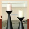Retro Black Iron Candlestick Candlelight Holder Stand Vintage Candelabra D57B