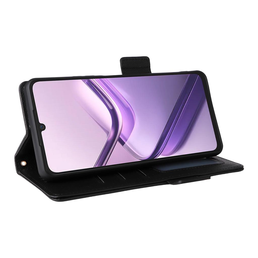 For Doogee Note 58 Pro/Note 58 Case with Wrist Strap Litchi Texture PU Leather Wallet Phone Cover