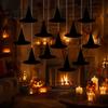 DIY Halloween Theme Setting 12Pcs Witch Hat Hanging Ornaments, Paper Banner Decorations, Pendant Spooky Party Ceiling Drop Decor for Home Window