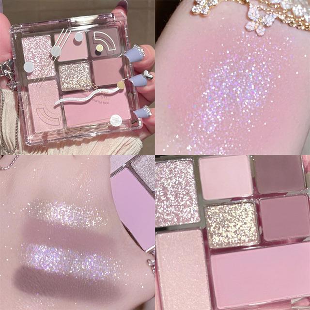 Фиолетовая палитра теней для век Create A Dream Makeup Блестящая жемчужная палитра теней для век Модная корейская очаровательная палитра для макияжа глаз