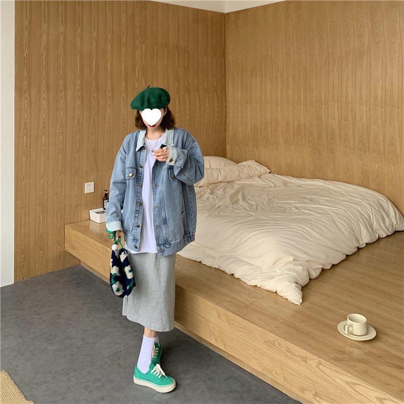 Trendy Retro Denim Jacket for Women - Autumn/Winter Loose Fit, Versatile Style