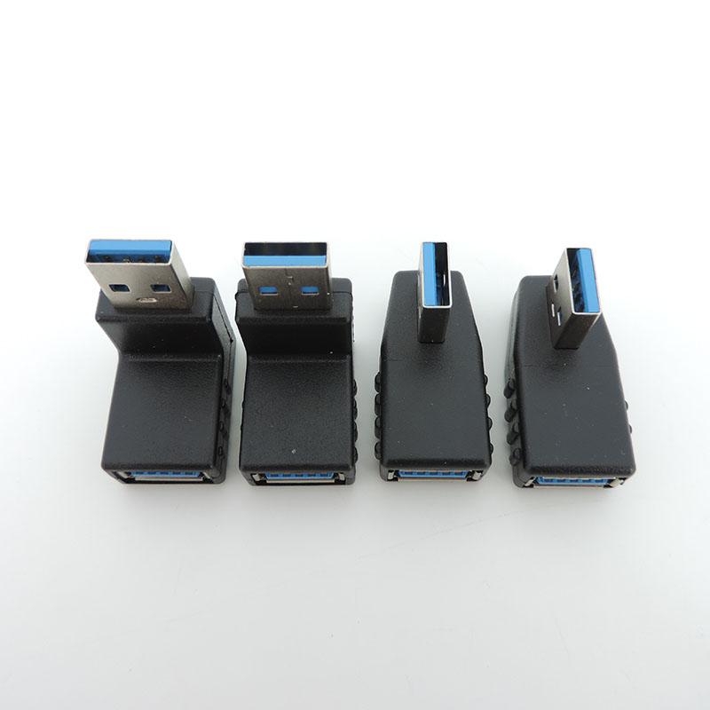 4types 1pcs USB 3.0 A Male To Female Adapter Connector Converter Plug Cable Adapters90 Degree Angle Coupler For Laptop PC