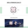 925 Sterling Silver Lucky Four Leaf Clover Stud Earrings White Shell Earrings for Women Party Fine Jewelry Gift