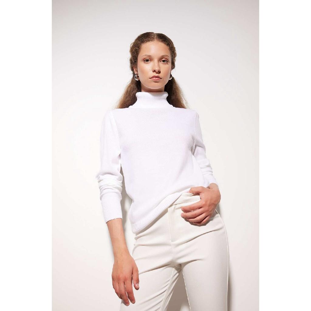 Regular Fit Soft Textured Turtleneck Basic Plain Knitwear Sweater H1651az24wn