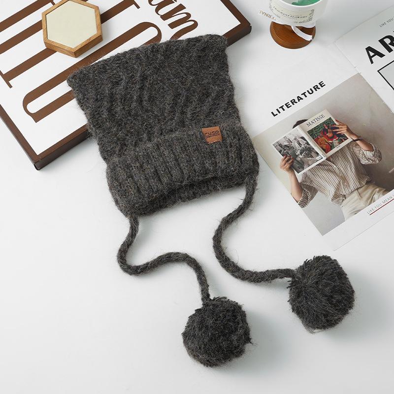 Корейская милая и универсальная шерстяная шапка с кошачьими ушками, модная повседневная теплая шапка для осени и зимы, защита от холода на открытом воздухе, шапка с защитой ушей