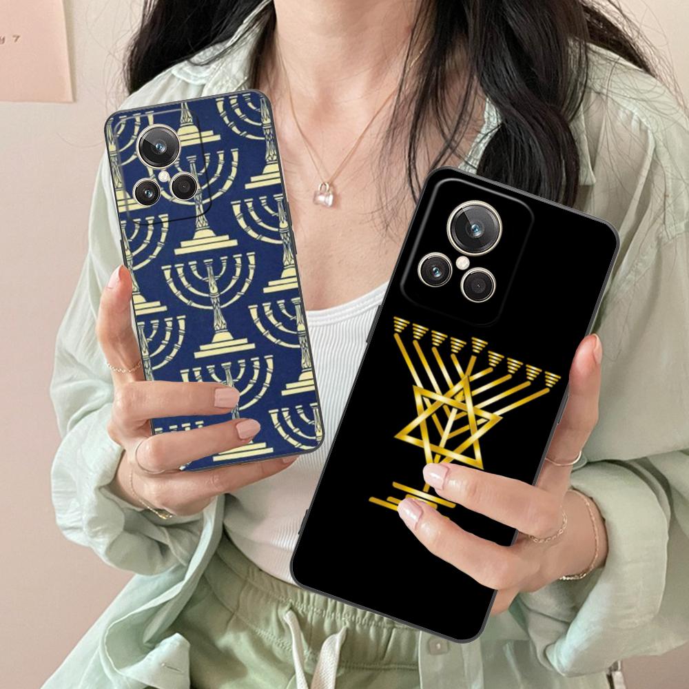 Еврейский чехол для телефона Ханука для Realme GT 8 Neo Pro C75 73 71 C67 65 C55 53 C35 31 C20 15 Цветной печатный чехол Красивый