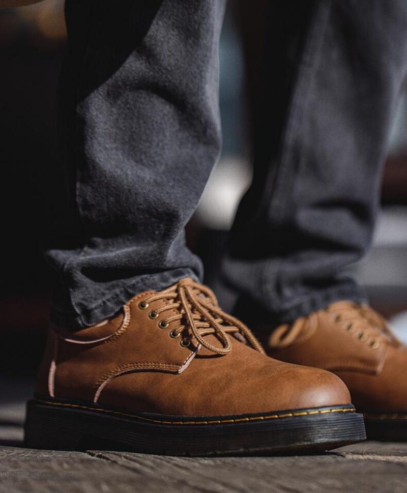 Модные мужские британские туфли из натуральной кожи весна-осень для отдыха на открытом воздухе повседневные рабочие ботильоны дизайнерские роскошные низкие защитные ботинки