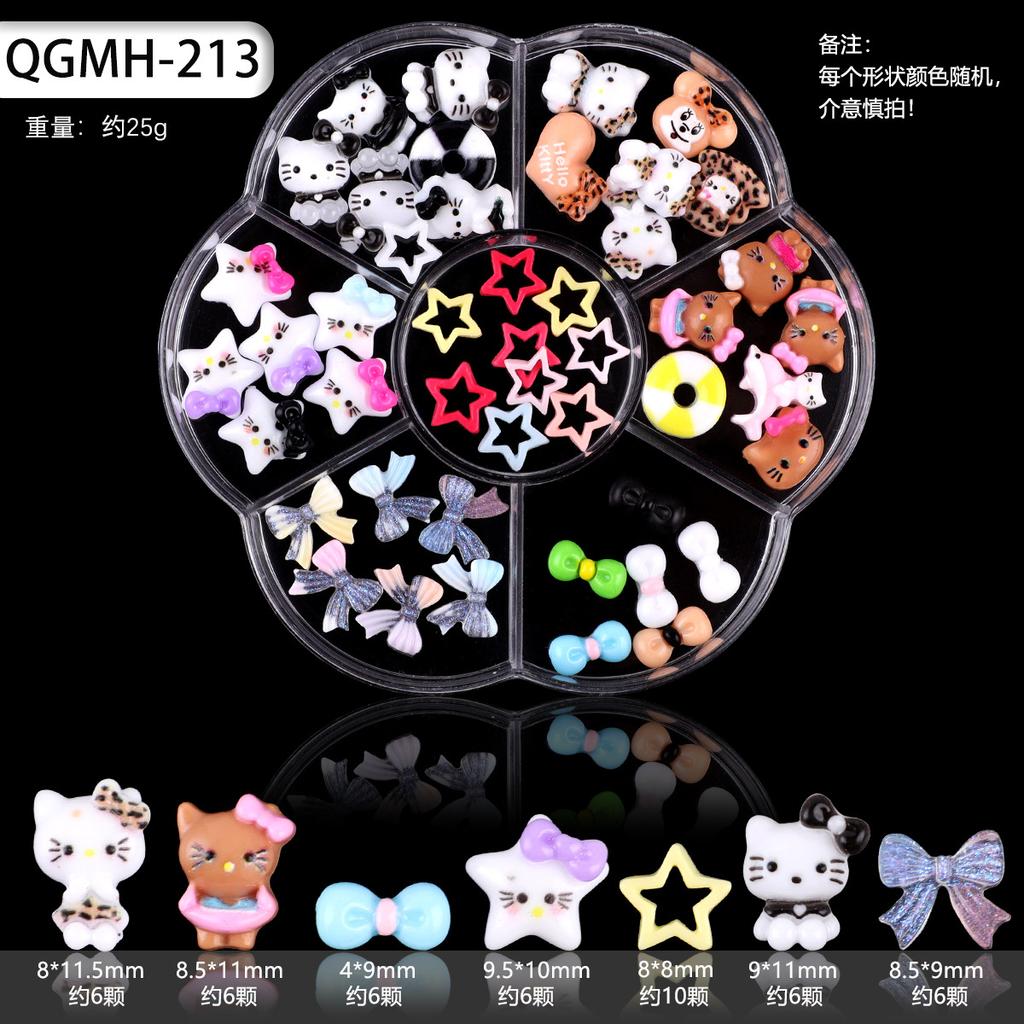 Nail Art Accessories Resin Simulation Biscuits Ice Cream Cute Cartoon Three-Dimensional Accessories Nail Mixed Bow