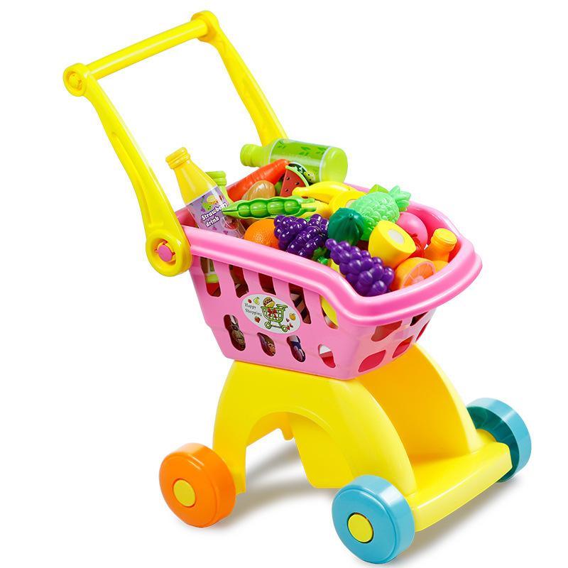 Большая детская тележка для игрушек, игровая домашняя игрушка, симулятор супермаркета, тележка для покупок для мальчиков и девочек, костюм для покупок