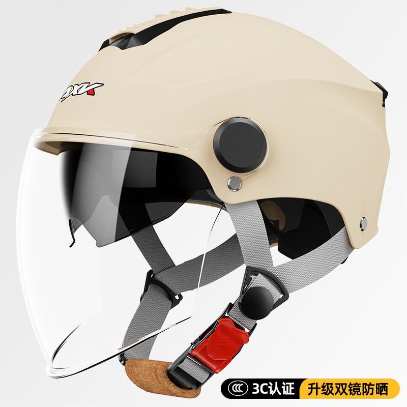 3C Certified Dual Lens Motorcycle Helmet Adults Unisex Electric Scooter Use ABS Half