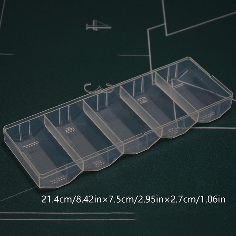 Professional Acrylic Poker Chip Holder Tray Holds 100 Chips Holder 5 Grids Organizer Display Cabinet Party Game