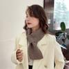 Solid Color Neck Scarf Knitted Neck Warmer Cute Neckerchief Wrap  Women