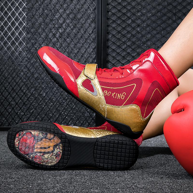 Борцовки Профессиональные боксерки Мужские сандалии Высокие Боевые Тхэквондо Ушу Тренировочные Муай Тай Соревновательные Боевые Ботинки