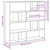 Bookshelf Room Divider Black Oak 105 x 24 x 102 cm
