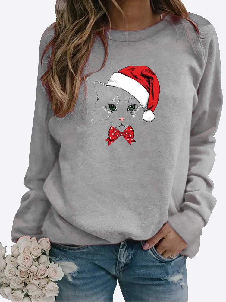 Женская осенне-зимняя одежда, повседневная толстовка с принтом, топы с длинными рукавами, футболка, женский пуловер с круглым вырезом, блузка