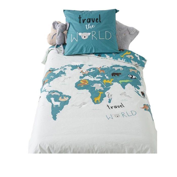 Housse de couette + 1 taie 140 x 200 cm Le monde et les animaux