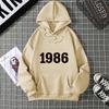 1986 Personality Street City Letter Print Tracksuit Women Novelty Fashion Hoodies Loose Fleece Hoody Casual Comfortable Clothes