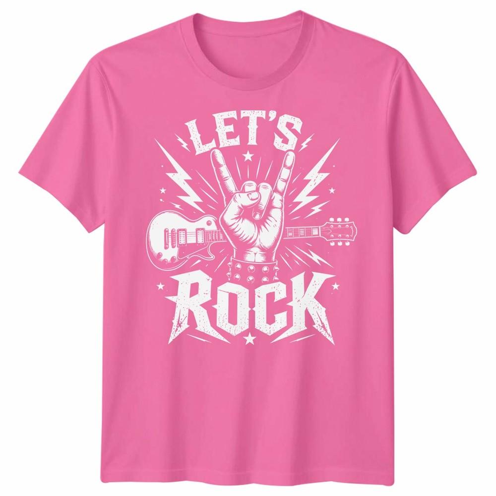 Детская футболка Let's Rock Rockstar с гитарой, для музыкальной группы, на День Рок-н-Ролла, школьная футболка