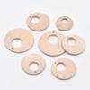 12pcs Flat Hollow Round 30 40 50mm Natural Wood Pendants Eco-friendly Beads for DIY Crafts Woodcraft Jewelry Making Accessories