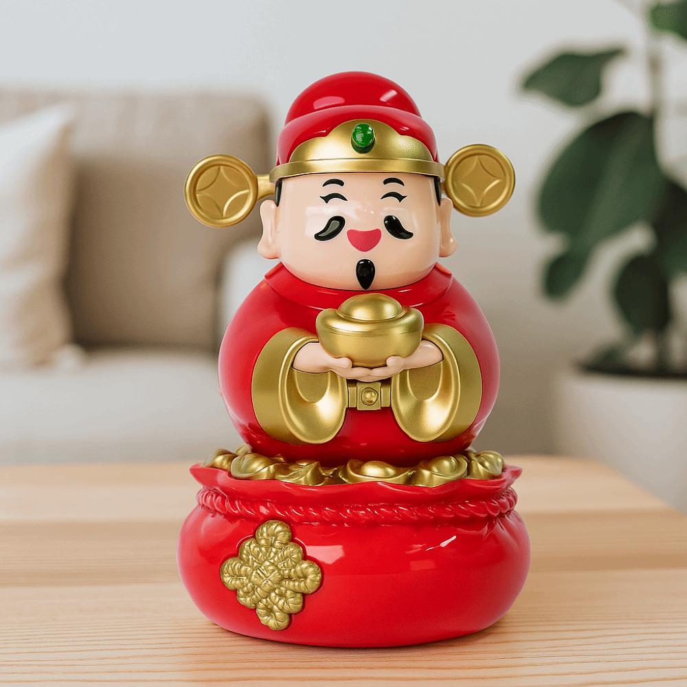 Chinese Style God Of Fortune Sculpture Auto Shaking God of Wealth Car Ornament  Home Decoration