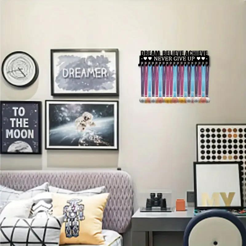 Металлическая стойка для медалей 'Мечтай Верь Достигай Никогда не сдавайся' Железный держатель для медалей Настенный Универсальная вешалка для медалей Домашний декор