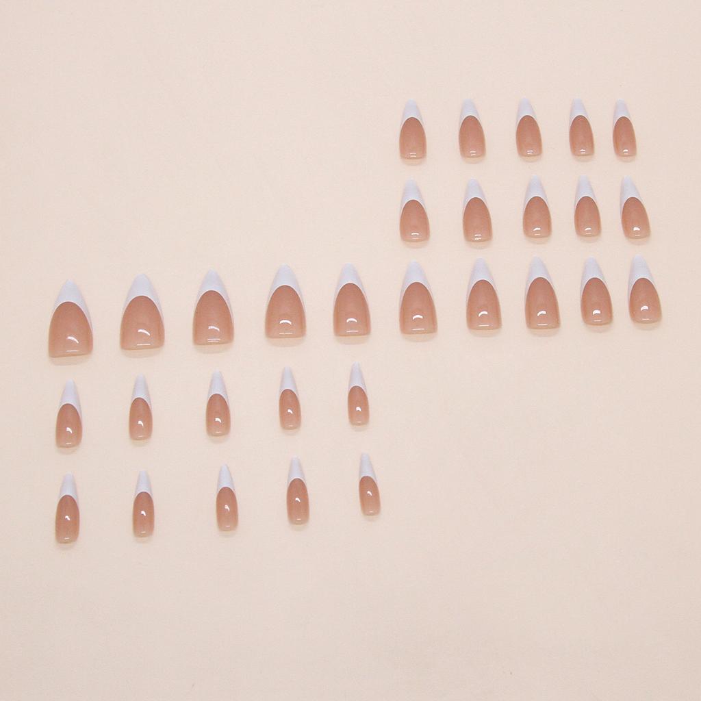 Simple, clean and light French style, wind removable manicure sheet 30 pieces press on nails