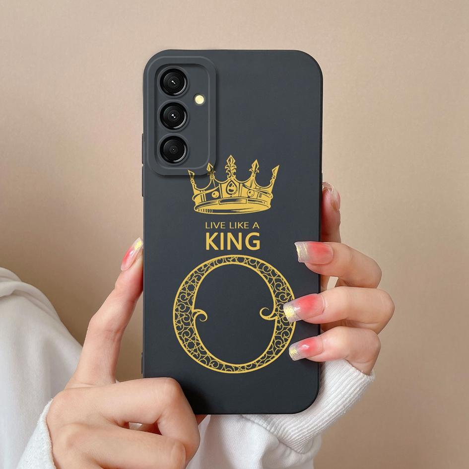 Популярная задняя крышка с буквами короны для Samsung Galaxy A06 A16 C55 M55 M35 5G S24 FE, защитный бампер, мягкие жидкие силиконовые чехлы для Samsung Shell
