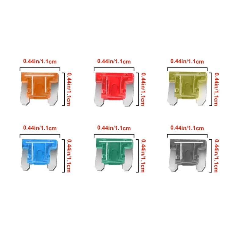 AU048 Low Profile Fuses, 7 Types (5A - 30 A), Sold Separately, Set of