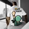 One Piece Луффи Зоро Аниме Новая Оверсайз Летняя Мужская и Женская Футболка Принт Личности Хлопковая Футболка Большого Веса Красивая